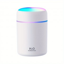 10.14oz Portable Air Humidifier USB Colorful Atmosphere Light Mini Desktop Sprayer For Car Bedroom Office