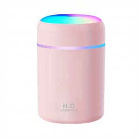 10.14oz Portable Air Humidifier USB Colorful Atmosphere Light Mini Desktop Sprayer For Car Bedroom Office