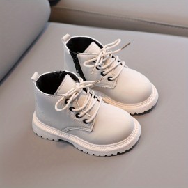 Vintage Cool Boots For Boys Kids, Comfortable Non Slip Boots With Zipper For Indoor Outdoor Travel, Spring And Autumn