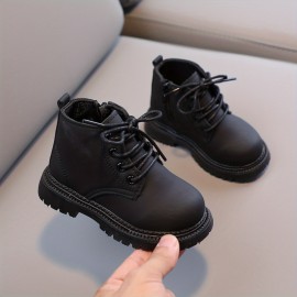 Vintage Cool Boots For Boys Kids, Comfortable Non Slip Boots With Zipper For Indoor Outdoor Travel, Spring And Autumn