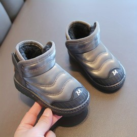 Comfortable Snow Boots For Boys, Soft Warm Plus Fleece Boots For Outdoor Walking Hiking, Autumn And Winter