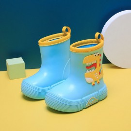 JIAGEYA Boys Girls EVA Rain Boots, Cartoon Dinosaur Panda Design Waterproof Soft Sole Anti Slip High Top Shoes For Rainy Weather