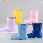 Boys And Girls Casual Rain Boots With Star Print, PVC Non-slip Waterproof Boots For Outdoor