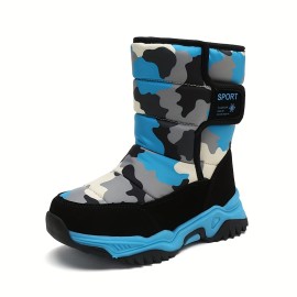 Unisex Children's Camouflage Snow Boots, Warm Cozy Non-slip Ankle Boots, Comfy Outdoor Hiking/Trekking Shoes For Boys & Girls, Winter