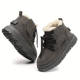 Comfortable Non Slip Boots For Boys, Soft And Warm Plus Fleece Boots For Outdoor Walking Hiking, Autumn And Winter