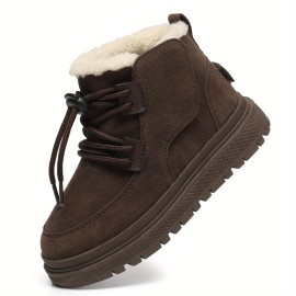 Comfortable Non Slip Boots For Boys, Soft And Warm Plus Fleece Boots For Outdoor Walking Hiking, Autumn And Winter