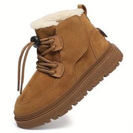 Comfortable Non Slip Boots For Boys, Soft And Warm Plus Fleece Boots For Outdoor Walking Hiking, Autumn And Winter