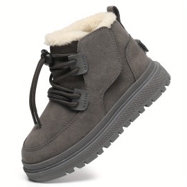 Comfortable Non Slip Boots For Boys, Soft And Warm Plus Fleece Boots For Outdoor Walking Hiking, Autumn And Winter