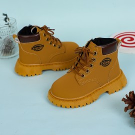 Trendy Cool Boots With Zipper For Boys, Wear-resistant Non-slip Boots For Outdoor Hiking Climbing, All Seasons