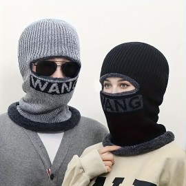 Unisex Fleece Ski Mask Thick Coldproof Balaclava Solid Color Neck Gaiter Knit Hats Elastic Beanies Winter Cycling Windproof Mask For Women Men