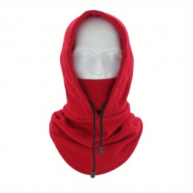 Solid Color Fleece Ski Mask Winter Warm Windproof Plush Balaclava Hood Neck Gaiter Outdoor Coldproof Mask For Women & Men