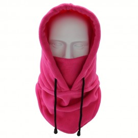 Solid Color Fleece Ski Mask Winter Warm Windproof Plush Balaclava Hood Neck Gaiter Outdoor Coldproof Mask For Women & Men