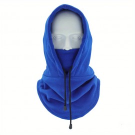 Solid Color Fleece Ski Mask Winter Warm Windproof Plush Balaclava Hood Neck Gaiter Outdoor Coldproof Mask For Women & Men