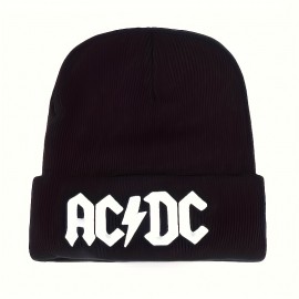 Letter Embroidery Graphic Beanie Unisex Solid Color Couple Beanies Elastic Skull Cap Winter Warm Ski Hats For Women & Men