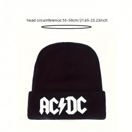 Letter Embroidery Graphic Beanie Unisex Solid Color Couple Beanies Elastic Skull Cap Winter Warm Ski Hats For Women & Men