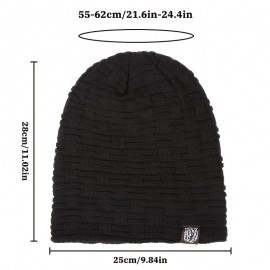 Soft Knitted Beanie Unisex Thicken Warm Knit Hat Lightweight Ear Protection Windproof Slouchy Hat For Women & Men Cold Weather