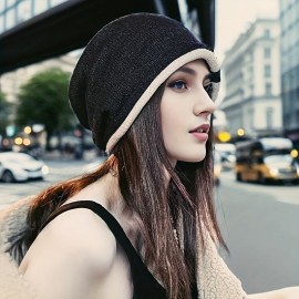 Unisex Trendy Slouchy Beanie Solid Color Coldproof Skull Cap Lightweight Elastic Knit Hats Label Patch Beanies For Women