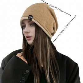 Unisex Trendy Slouchy Beanie Solid Color Coldproof Skull Cap Lightweight Elastic Knit Hats Label Patch Beanies For Women