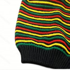 Multicolour Knit Beanie Rainbow Striped Oversize Baggy Hat Slouch Cap Unisex Coldproof Ski Hats For Men Women Winter