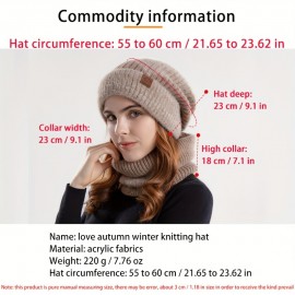 2pcs Scarf Slouchy Beanie Set For Women Trendy Tie Dye Knit Hats Fleece Neck Gaiter Soft Coldproof Beanies Scarves