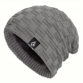 Winter Warm Unisex Fleece Beanie Thick Coldproof Knit Hats Solid Color Elastic Skull Cap Outdoor Cycling Beanies For Women & Men