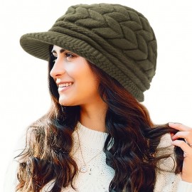 Ribbed Knitted Beret Vintage Solid Color Knit Hats Lightweight Warm Beanies Windproof Crochet Thick Winter Hat For Women Outdoor