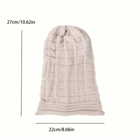 Oversized Slouchy Beanie Solid Color Winter Knit Hat Elastic Skull Cap Striped Knitted Warm Ski Hats Beanies For Women Outdoor