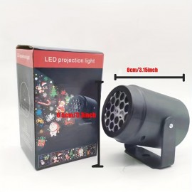 1pc LED Christmas projection light, Christmas night light, USB projection night light, high-definition projector atmosphere light, holiday light, household stage light, snowflake Christmas laser projector