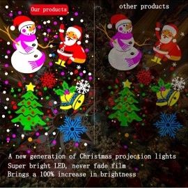 1pc LED Christmas projection light, Christmas night light, USB projection night light, high-definition projector atmosphere light, holiday light, household stage light, snowflake Christmas laser projector