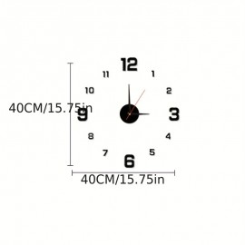 Simple Large Luminous Mute Clock Diy Three-dimensional Digital Wall Clock Living Room Bedroom Digital Wall Sticker Clock