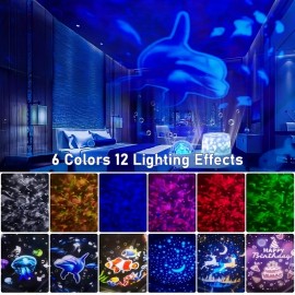 Galaxy Starry Projector, Night Light, Colorful Ocean Rotary 3D Music Night Lamp For Christmas Gifts