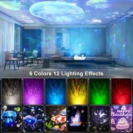 Galaxy Starry Projector, Night Light, Colorful Ocean Rotary 3D Music Night Lamp For Christmas Gifts