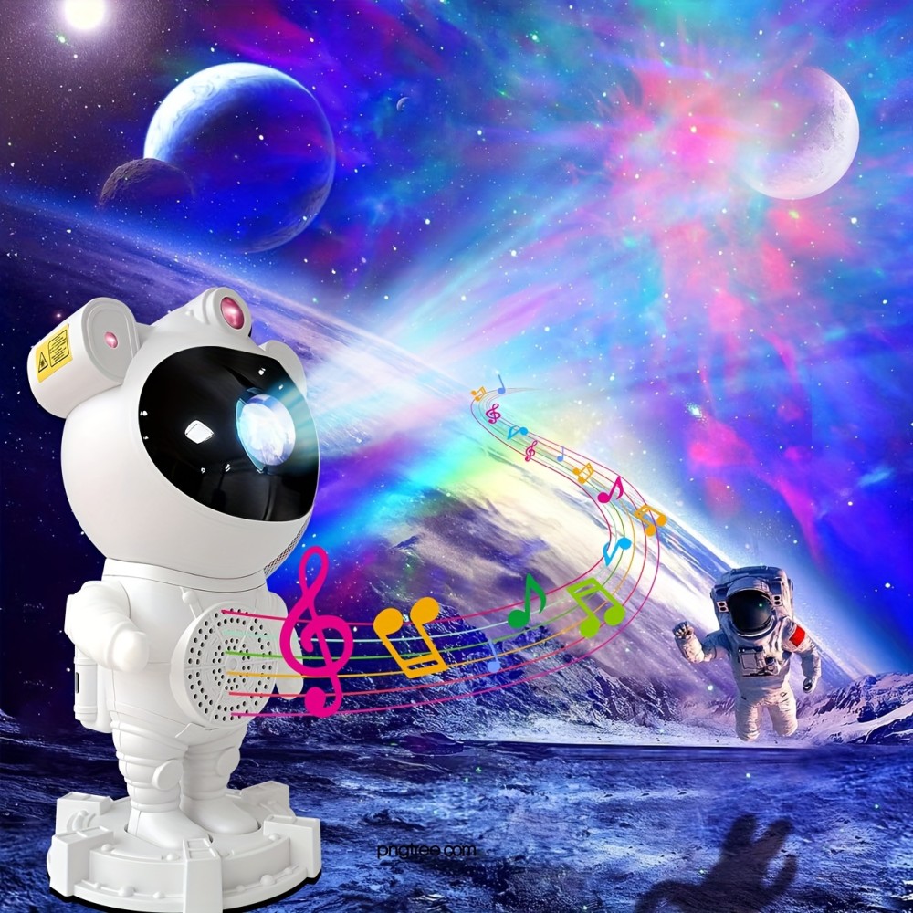 1pc Astronaut Milky Way Projector Night Light With Wireless Music Player, Remote And Key Control, Wireless Connection And Timing,Nebula Starry Moon Projector Effect, Dynamic, Bedroom Game Party Gift