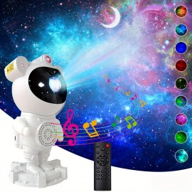 1pc Astronaut Milky Way Projector Night Light With Wireless Music Player, Remote And Key Control, Wireless Connection And Timing,Nebula Starry Moon Projector Effect, Dynamic, Bedroom Game Party Gift