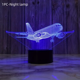 3D Airplane Night Light: USB Plug-in Table Lamp For Home Decor, Parties, Camping & More - Creative Aircraft Design With Multiple Colors And Brightness Levels!