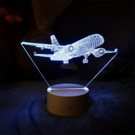 3D Airplane Night Light: USB Plug-in Table Lamp For Home Decor, Parties, Camping & More - Creative Aircraft Design With Multiple Colors And Brightness Levels!