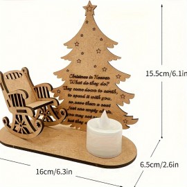 LED1PC Christmas Candle Light, Room Decoration Light, Memorial To Deceased Loved Ones Lamp, Angel Poetry Memorial Light, Christmas Rocking Chair Candle Light