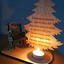 LED1PC Christmas Candle Light, Room Decoration Light, Memorial To Deceased Loved Ones Lamp, Angel Poetry Memorial Light, Christmas Rocking Chair Candle Light