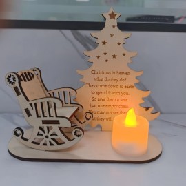 LED1PC Christmas Candle Light, Room Decoration Light, Memorial To Deceased Loved Ones Lamp, Angel Poetry Memorial Light, Christmas Rocking Chair Candle Light