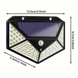 100LED Induction Light, Solar Charging, Courtyard Wall Light On All Sides Of The Human Body Induction Wall Light Outdoor Light