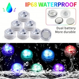 10pcs Mini Submersible LED Lights, Waterproof Multicolor Underwater Lights With Remote Control, Battery Operated Tea Lights For Hot Tub Pond Pool Fountain Aquarium Party Decor