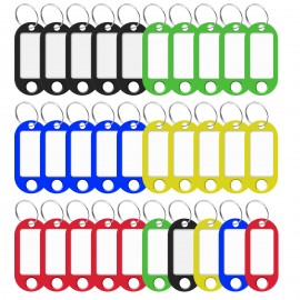 50 pack Durable Key Tags with Labels and Split Rings - Perfect for Labeling Keys, Pets, Luggage, and More - Available in 5 Colors