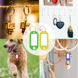 50 pack Durable Key Tags with Labels and Split Rings - Perfect for Labeling Keys, Pets, Luggage, and More - Available in 5 Colors