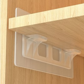 4/10pcs Punch Free Adhesive Shelf Bracket, Shelf Pegs, Shelf Clip For Cabinet Book Shelves 11.9x4.8cm/4.72x1.9in