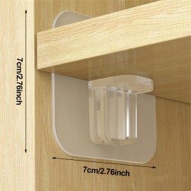 4/10pcs Punch Free Adhesive Shelf Bracket, Shelf Pegs, Shelf Clip For Cabinet Book Shelves 11.9x4.8cm/4.72x1.9in