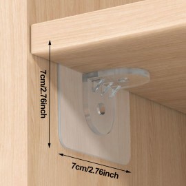 4/10pcs Punch Free Adhesive Shelf Bracket, Shelf Pegs, Shelf Clip For Cabinet Book Shelves 11.9x4.8cm/4.72x1.9in