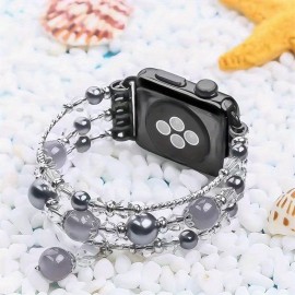 Beaded Strap, Compatible With Watch Series Ultra/SE/8/7/6/5/4/3/2/1, Casual, Sporty, 38/40/41mm, 42/44/45/49mm, Cute And Stylish Waterproof Sports Strap