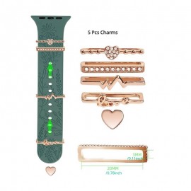 1 Set Heart, Letter And Crystal Decoration Zinc Alloy Watch Band Decoration For 38mm, 40mm, 41mm, 42mm, 44mm, 45mm Smart Watch Bands