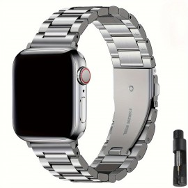 Compatible With Apple Watch Band 42mm 44mm 45mm 49mm 38mm 40mm 41mm, Stainless Steel Watch Band With Case For Apple Watch Series 8/7/6/5/4/3/2/1/SE/SE2/Ultra, 42mm 44mm 45mm (Without Watch)