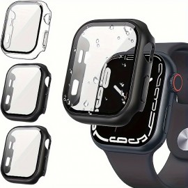 3-piece Set Suitable For IWatch Screen Protection Film Series 8 7 41mm, IWatch Protective Mask, Tempered Glass Film, Hard PC Buffer Pad, Ultra-thin Protection (38/40/41/42/44/45/mm)